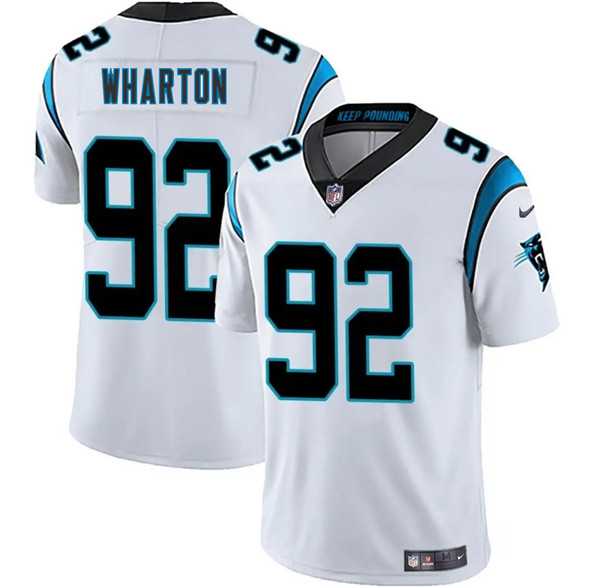 Men & Women & Youth Carolina Panthers #92 Tershawn Wharton White 2025 Vapor Limited Stitched Jersey,We sell and wholesale Men & Women & Youth Carolina Panthers #92 Tershawn Wharton White 2025 Vapor Limited Stitched Jersey on line form chian!